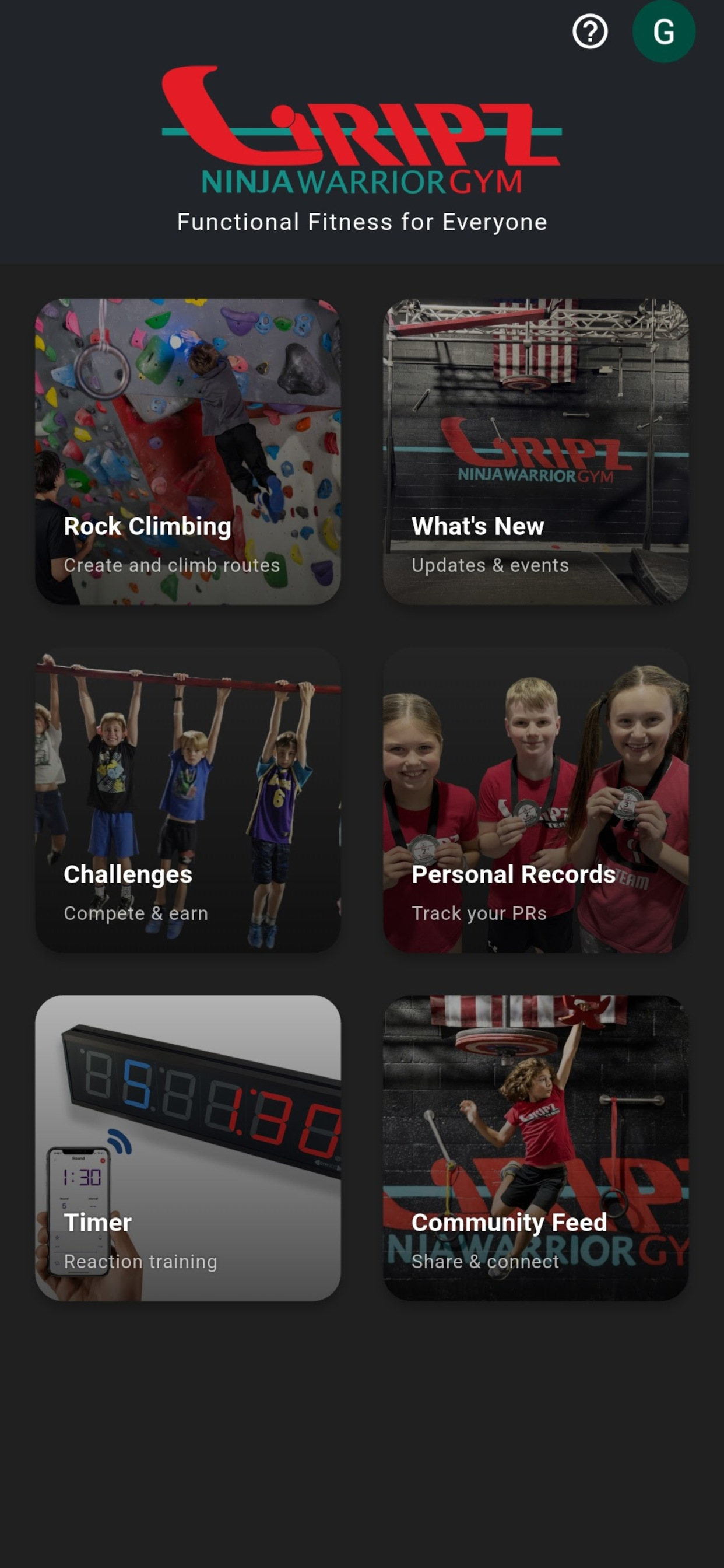 Gripz Gym App Screenshot