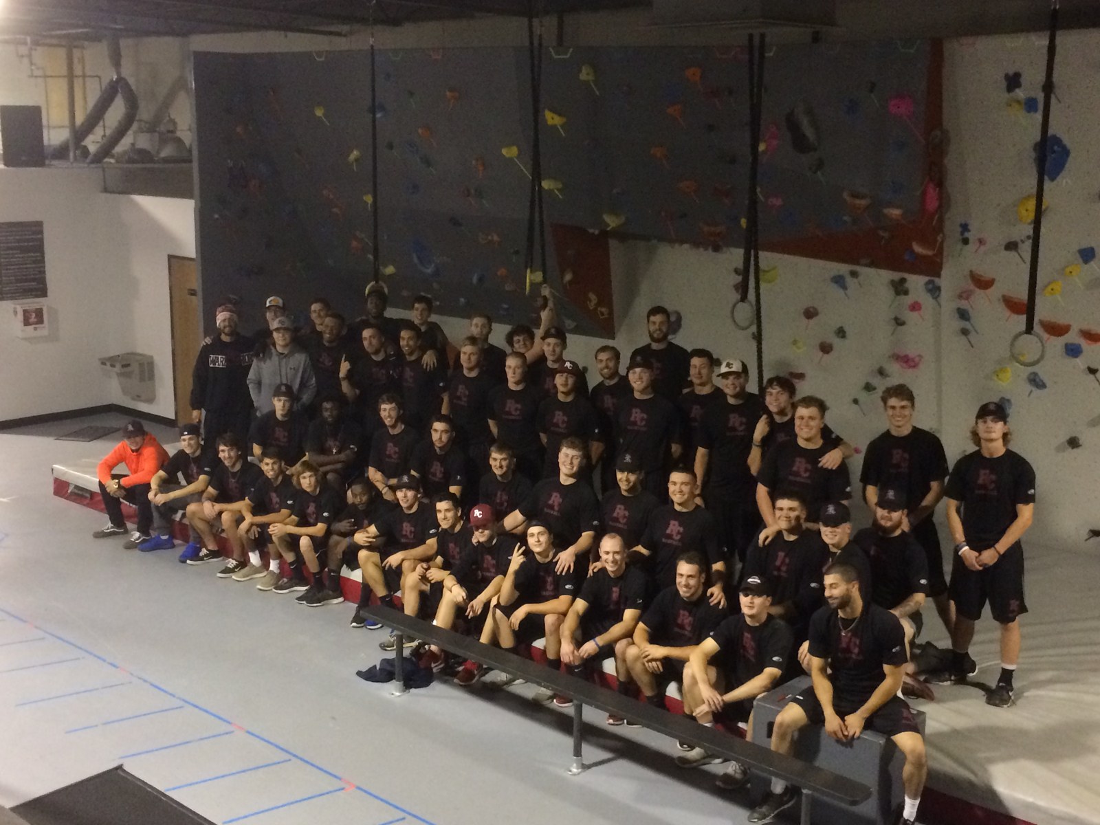 College baseball team cross-training at Gripz